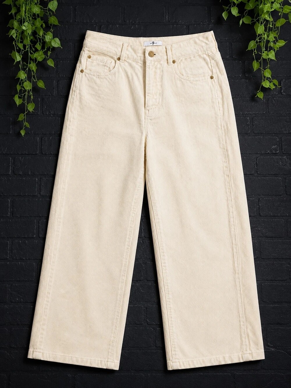 7 For All Mankind Ivory Corduroy Wide Leg Pants Size 26